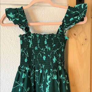 Hill House Green Floral Kids Dress